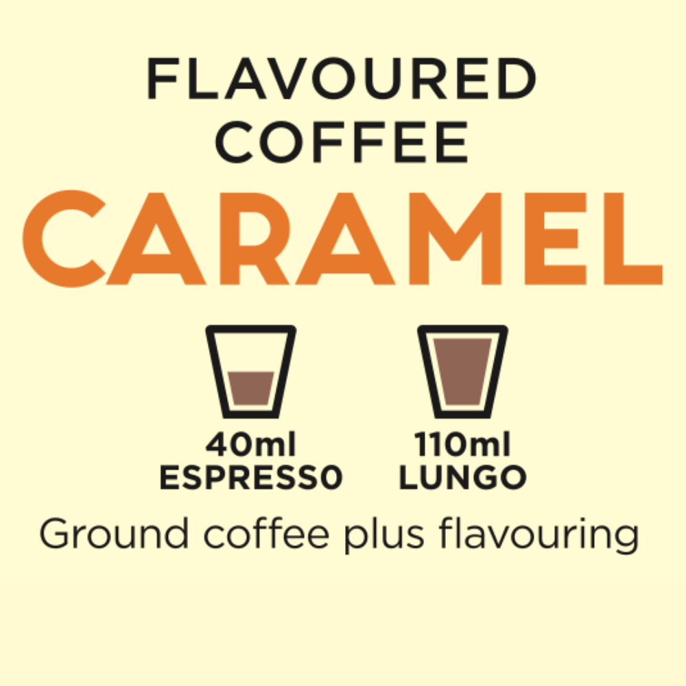 Indulge in the rich, caramel-infused flavors of our Nespresso Compatible Aluminium Capsules. Elevate your coffee experience with every sip of our premium flavored caramel coffees. Order now and treat yourself to a deliciously decadent brew!