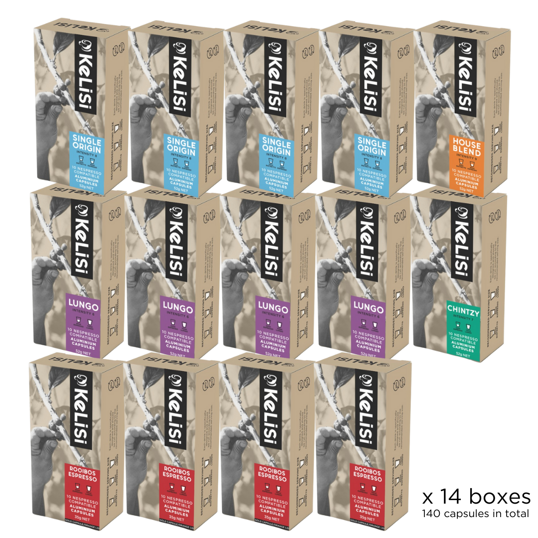 Kelisi Ultimate Assortment | 140 Nespresso Compatible Capsules